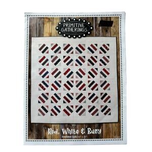 PRIMITIVE GATHERINGS Red White and Buoy Quilt Pattern Nautical Patriotic Blue